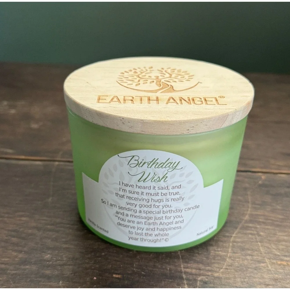 Earth Angel Birthday Wish Soy Candle Vanilla Scented Double Wick‎